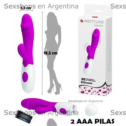 Vibrador con estimulador de clitoris con 30 modos de vibracion